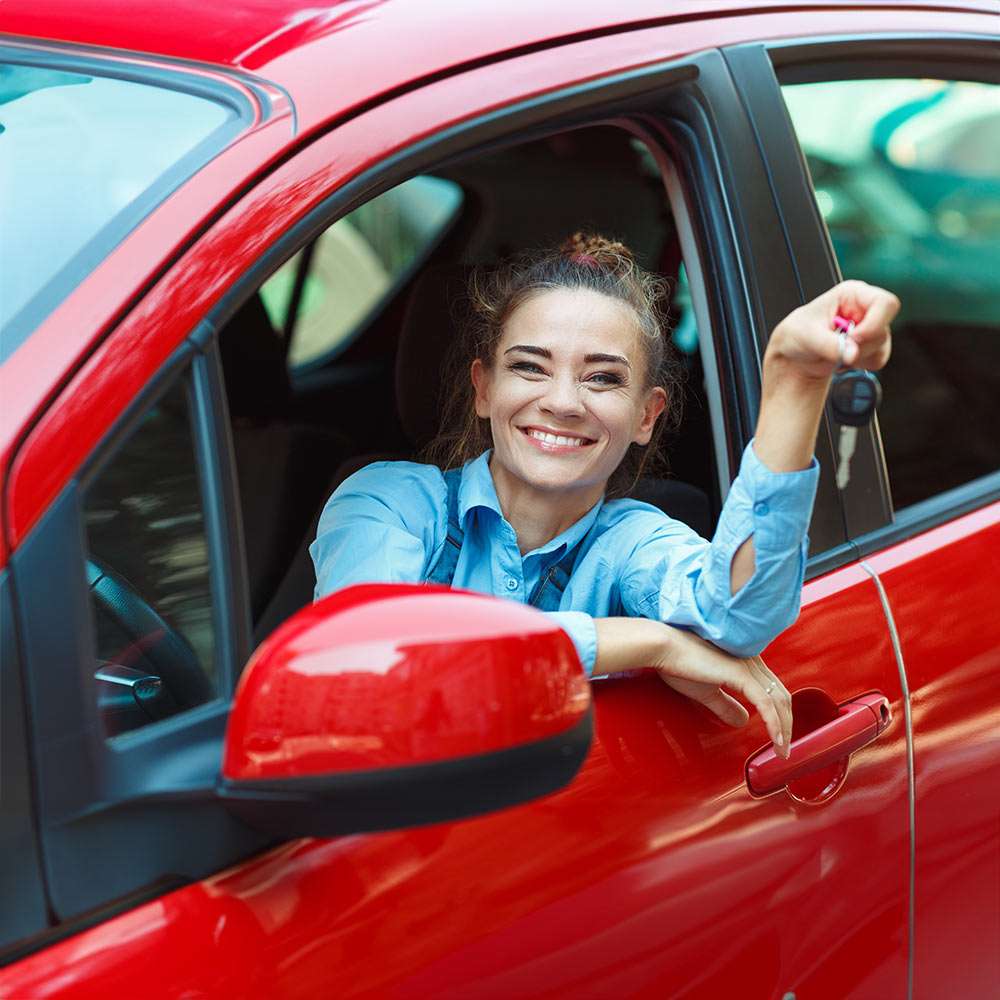 Bristol car & van hire red car woman key