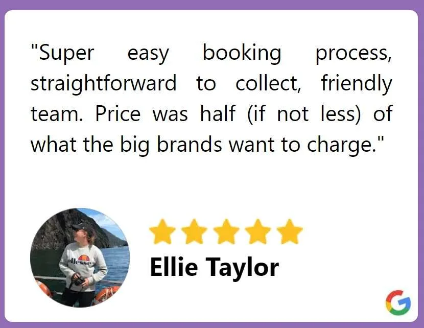 car van hire testimonial